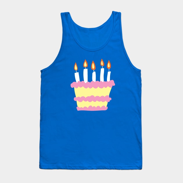 Pink White Birthday Cake Tank Top by saradaboru